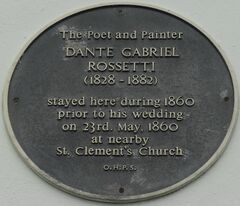 Dante Gabriel Rossetti (1828-1882) Blue Plaque, The Cutter, East Parade